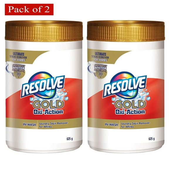 Resolve Fabric Wash Gold Oxi Action White Powder 625g (Pack of 2) $20.7 ea.