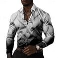 thumbnail image 2 of Camisa estampada de línea informal para hombre 2024, formal, de verano, primavera y otoño, con solapa, manga larga, negra, verde, talla grande S-5XL, envío rápido, 2 of 5