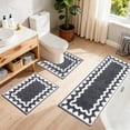 thumbnail image 5 of Tuvgenk Non Slip Bathroom Rug Set 3 Piece Water Absorbing Bathroom Mats and Rugs Sets 3 Pieces Soft Washable Large(Black,47x16,24x16,20x16 inch), 5 of 9