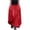 Red, variant on Women's Vintage Simple Skirt Summer Fashion Loose Solid Cotton Linen High Waist Casual Beach A-line Maxi Skirts Female