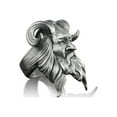thumbnail image 2 of Faun Gothic Ring in Oxidized Silver, Satyr Greek Mythology Ring For Boyfriend, Fantasy Ring in Punk Style, Extraordinary Goth Ring For Men, 2 of 5