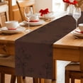 thumbnail image 5 of Brown Flowers Table Runner - 70 Inch Long Japanese Abstract Floral Plants Simple Art Cotton and Linen Blended Dress Scarves Farmhouse Table Runner for Kitchen Dining, Coffee Table, 13" x 70", 5 of 8