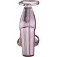 thumbnail image 3 of Sam Edelman Yaro Block Heeled  Ankle Strap Two Piece Sandals Silver Snake Pumps (Lilac Quartz, 8), 3 of 7