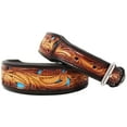 thumbnail image 3 of XSmall 9''- 13''  Padded Leather Hand Crafted Tooled Dog Collar 60FK49, 3 of 4