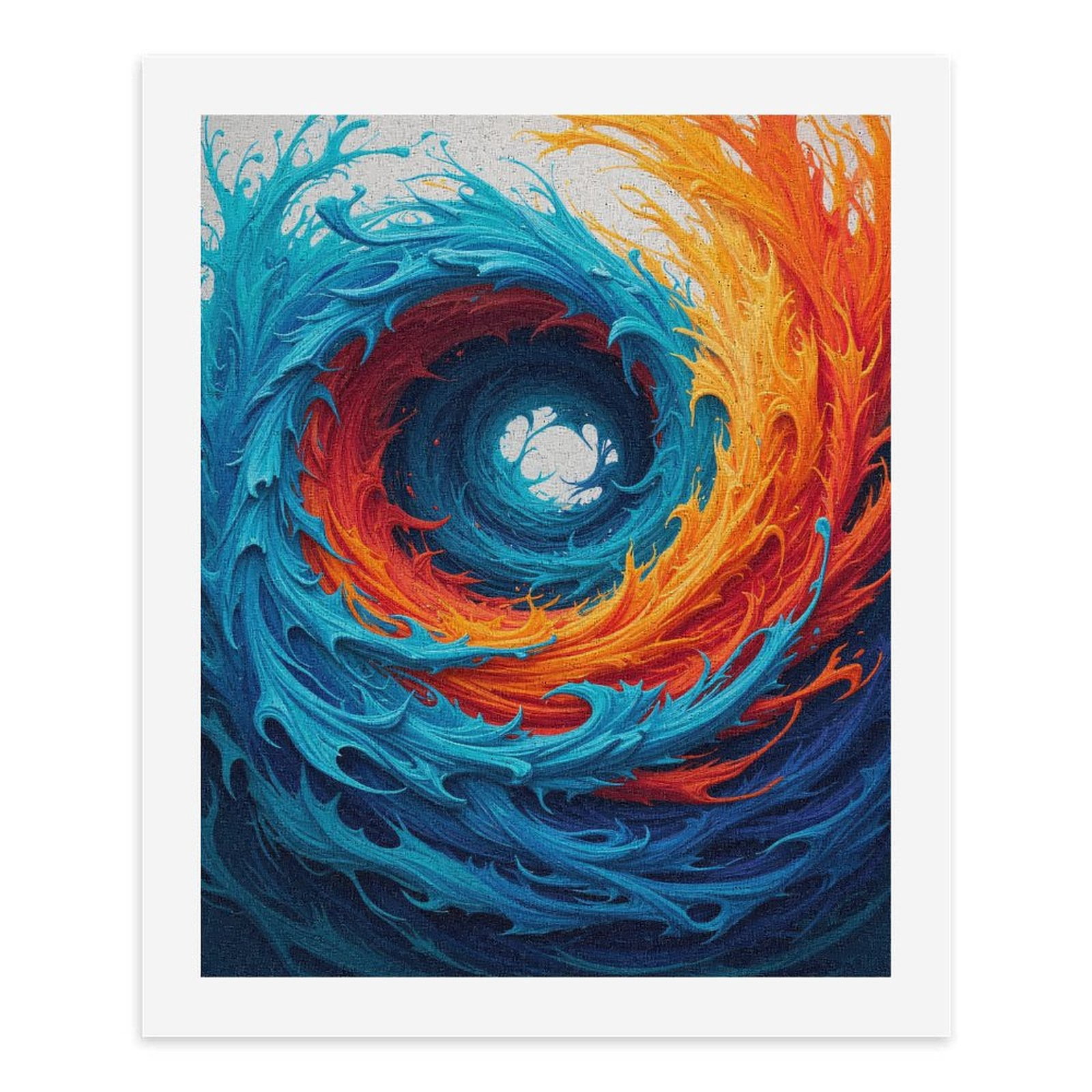 Paint By Numbers Kit for Adults Beginner - DIY Fiery Blue Swirl Abstract Art Canvas Painting Kits for Adults, Frameless Paint By Number for Adults for Home Wall Decor 16x20 Inch