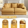 thumbnail image 5 of BUIORD 87" Oversized 3-Seater Sofa with Ottoman, Corduroy Sectional Couch with Pillows, Upholstered Sofa Couch, Deep Seat Chaise Lounge Sofa for Living Room Bedroom, Ginger, 5 of 9