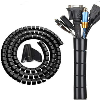 D-Line Black 43in Cable Sleeve, Flexible Wire Protector Tubing, Split  Electrical Conduit, Plastic PC Cable Management Tube, Cord Sheath, TV Loom