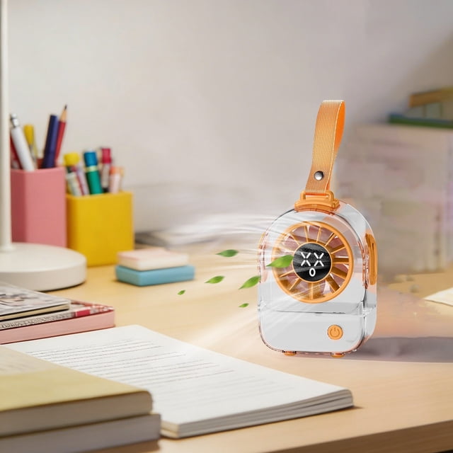 Kieccall Creative Transparent High Speed Mini Fan Cute Pendant Cooler For Handheld Desktop Outdoor Summer Cooling