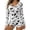 X-White, variant on JIAYUE Women Bodysuit Pajamas Long Sleeve V Neck Button Front Cute Print Stretchy Loungewear Romper for Casual Wear