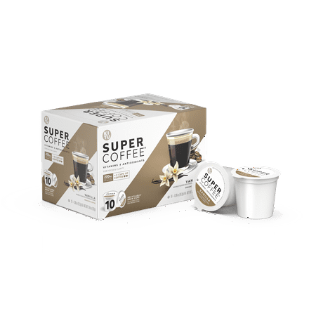 Kitu Super Coffee, Vanilla Dark Roast Coffee Pods, 10 Pack, K-Cup Compatible
