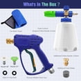 thumbnail image 2 of YeewayVeh Pressure Washer Gun and Foam Cannon Kit, 5000PSI Short Power Washer Gun with M22-14 Connector, 1/4 Inch Quick Foam Cannon Soap Sprayer with 2 Nozzles for Car Wash, Blue, 2 of 9