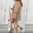thumbnail image 2 of Womens Business Casual Pants Womens Long Sleeve Solid Suit Pants Casual Elegant Business Suit Sets Womens Business Suits, 2 of 5