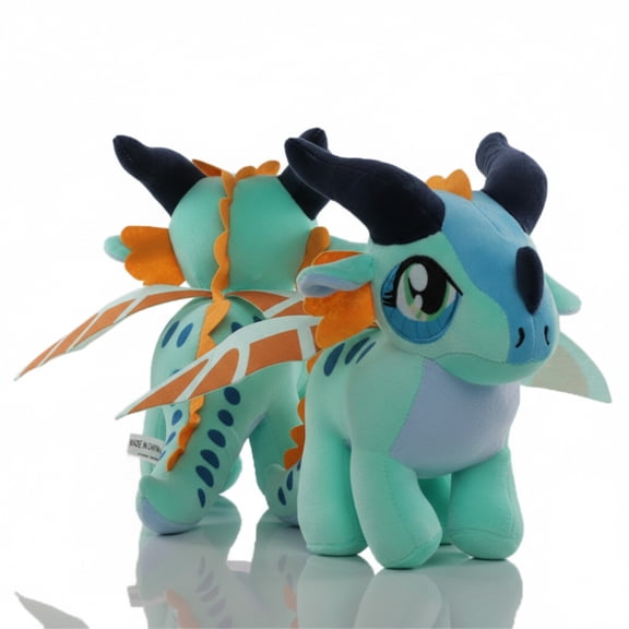 2-Pack Dragon Plush Toy Stuffed Animal Soft Mythical Creature Doll for Fans Home Decor Birthday Gift for Teens Adults Teal Orange Dragon Figure