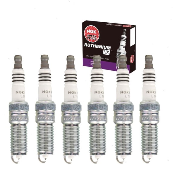 6 pc NGK Ruthenium HX Spark Plugs compatible with Ford Transit-350 3.5L V6 2015-2019