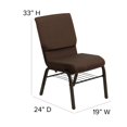 thumbnail image 3 of Bowery Hill Chaise d'Invité Empilable d'Église en Brun, 3 of 6