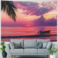 thumbnail image 4 of GOSMITH Purple Tapestry For Bedroom Purple Sunset On The Beach Palm Leaves Tapestries Wall Art Decoration Wall Hanging For Living Dorm Room Bedroom Painting, 4 of 6