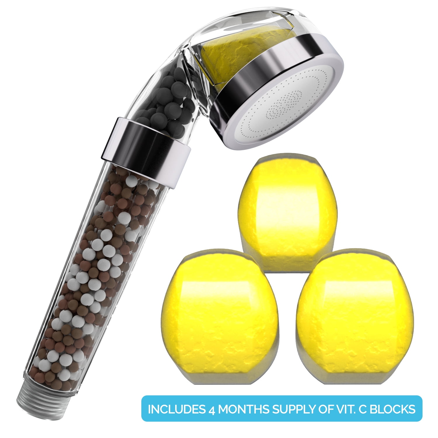 Vitamin C Fluoride Chlorine Filter Softens Handheld Water Ionic Shower Head