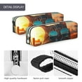 thumbnail image 4 of Pofeuu Cool Cat Driving Sunset Print Leather Pencil Case, Leather Pencil Pouch Large Capacity, Big Pencil Pouch with Zipper Vintage Pen Bag Fountain Pen Holder, 4 of 7