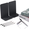 thumbnail image 5 of MSDADA Bookends Metal Book Ends Supports Black(2 Pairs), 5 of 7