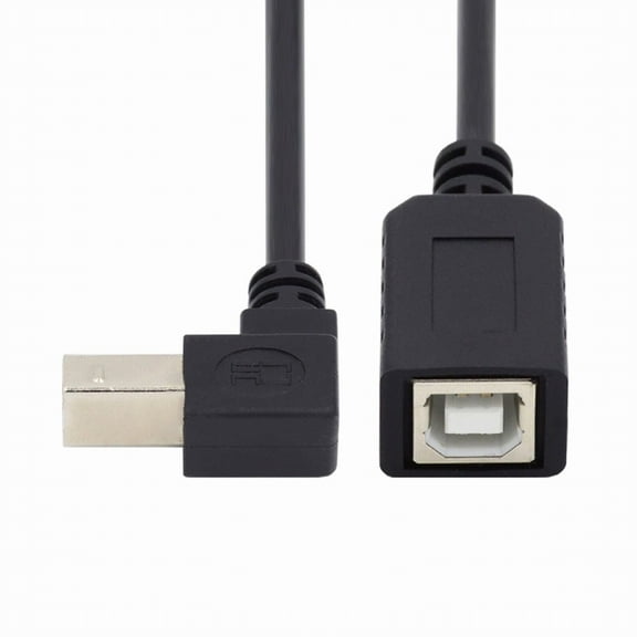 Chenyang USB 2.0 B Type Male to Female Extension Cable Down Angled 90 Degree 20cm for Printer Scanner Disk