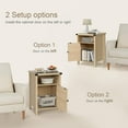 thumbnail image 5 of Farmhouse Nightstand, Rustic End Table with Storage Cabinet and Shelf, End Table for Bedroom Living Room, Wood Night Stand Side Table, Light Oak, 5 of 6