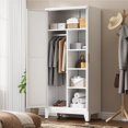 thumbnail image 2 of 71" Tall Metal Wardrobe Closet with Adjustable Shelves and Hanging Rod, 2 Doors Office Storage Locker Cabinet for Home, Office, Bedroom, Laundry Room, White, 2 of 6
