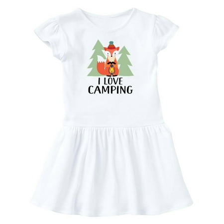 

Inktastic I Love Camping Woodland Fox Gift Toddler Girl Dress