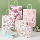 thumbnail image 2 of Zhuge Bolsas de embalaje para caja de regalo, pequeñas bolsas de papel kraft con impresión fresca, bolsas de mano con impresión de flores de colores (rosa, 25,5 * 12,5 * 33 cm), 2 of 5