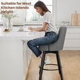 thumbnail image 3 of LainTene 24" Counter Height Swivel Bar Stools Set of 2, Fabric Upholstered Counter Barstools with Solid Wood Legs and Backs for Kitchen Island, Home Bar, 3 of 8