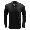 thumbnail image 5 of IROINNID Mens Pullover Shirts Long Sleeve Stand-up Collar Fashion T-shirt Long-sleeved Pullover Stand-up Collar Collar Blouse Tops,Black, 5 of 6