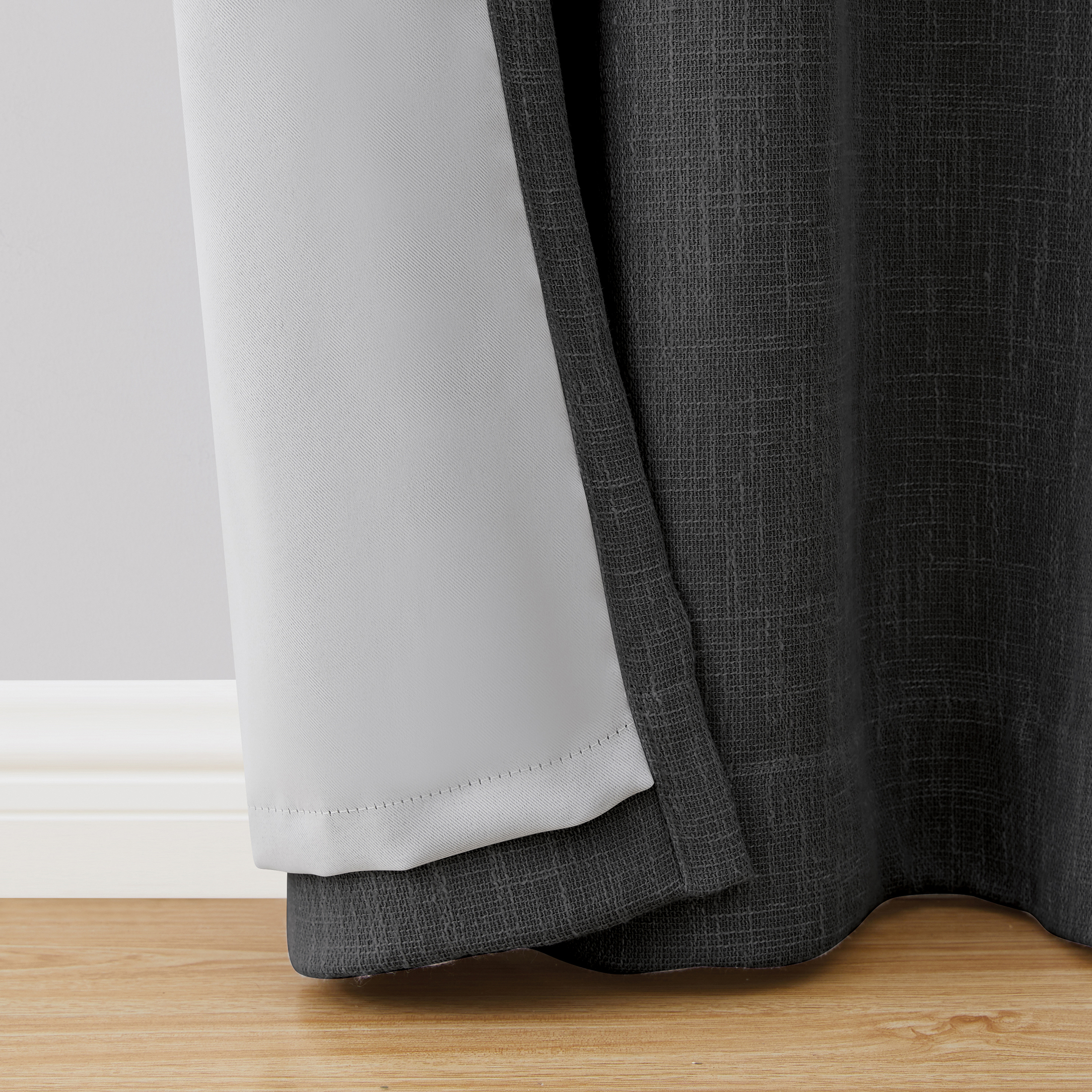 Better Homes & Gardens Woven Blackout Curtain, Black photo 3