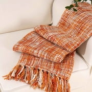 Orange Throw Blanket for Couch,Decorative Fall Blanket,Halloween Throws for Home Decor,50x60