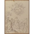 thumbnail image 3 of Donato Creti 19x24 Black Modern Framed Museum Art Print Titled - The Virgin Bringing the Habit to the Seven Founding Fathers of the Servite Order (1671-1749), 3 of 5