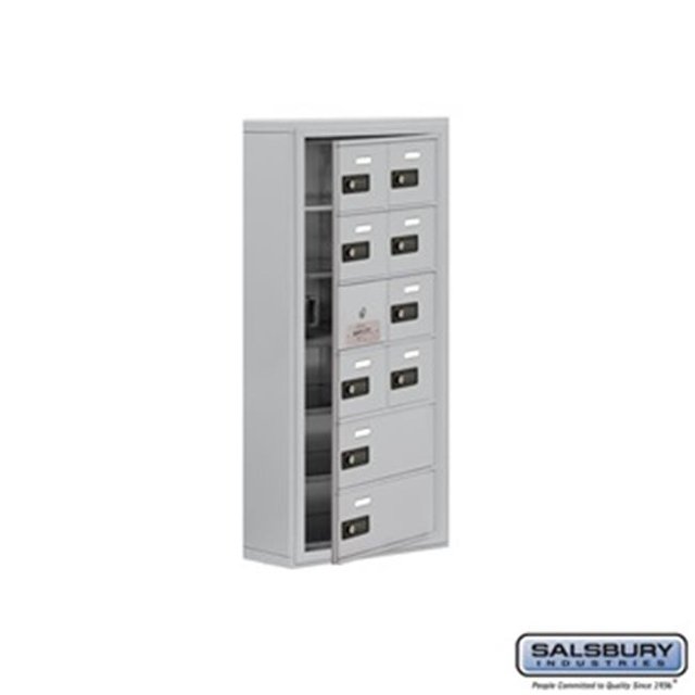 SalsburyIndustries 19165-10ASC Cell Phone Storage Locker With Front Access Panel - 6 Door High Unit, Aluminum