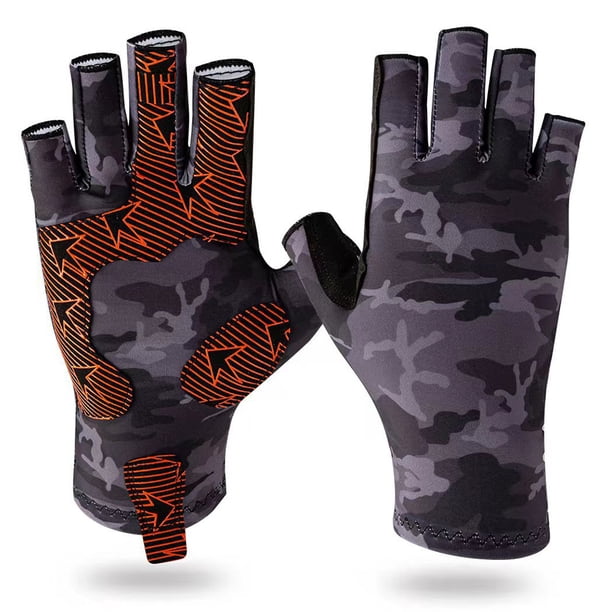Guantes de pesca para hombres y mujeres guantes antideslizantes sin dedos guantes transpirables para Kayak