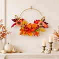 thumbnail image 4 of Guirnalda de Otoño de Girasol Artificial, Calabaza y Hoja de Arce para Decoración de Puerta o Pared en Acción de Gracias, 45 cm o 50 cm, Estilo Completo o Medio, 4 of 6