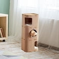 thumbnail image 4 of Cama para gatos de 3 pisos, tipo cueva, casita para gatos, nido, resistente a los arañazos, fácil de montar, cubierta. Camello, 4 of 9