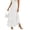 White, variant on Women's Solid Color Tiered Ruffle Maxi Skirt - Elastic Waist Flowy Swing Long Skirt for Casual & Vacation Wear