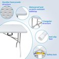 thumbnail image 4 of EastVita 6 Foot Folding Portable Table,Plastic Foldable Table with Carry Handle for Dining,Picnic,Camping,Party,White, 4 of 6