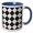 Blue/White, variant on 3drose, Circle Pattern Background - Monochrome Abstract Vector Design, 11oz Two-tone Yellow Mug