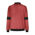 thumbnail image 4 of UTSJKR Women's Bomber Jacket 2024 Fashion Solid Color Coat Fall Fashion Lightweight Zip Up Long Sleeve Outerwear Windbreaker with Pocket Watermelon Red XL, 4 of 5