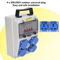 thumbnail image 3 of Caja de enchufe móvil disyuntor 4 X 16A 200-250V ANGGREK Distribuidor de energía impermeable precableado, 3 of 8