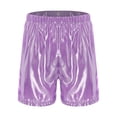 thumbnail image 3 of Aislor Mens Shiny Elastic Waistband Boxer Shorts Loose Fit For Casual Daily Beach Wear Purple XL, 3 of 7