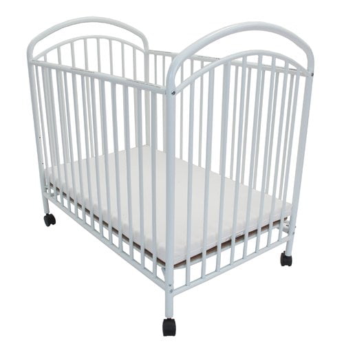 L.A. Baby Classic Arched Mini/Portable Metal Convertible Crib with