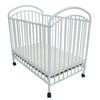 L.A. Baby Classic Arched Mini/Portable Metal Convertible Crib with Mattress, White