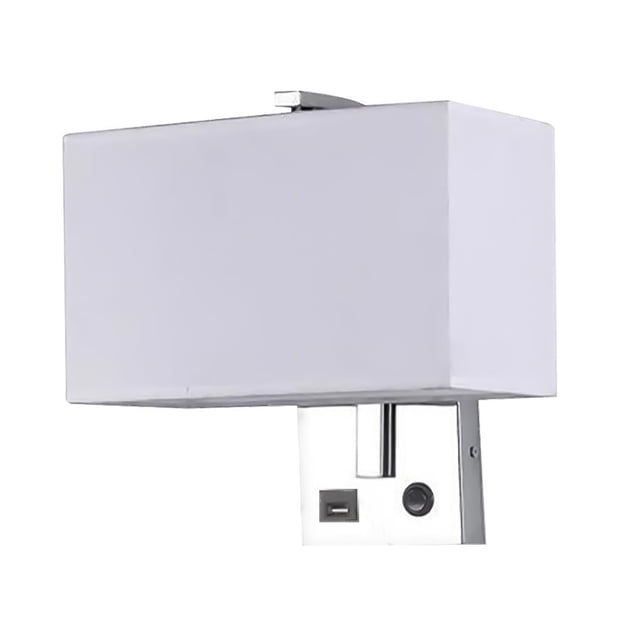 Injueey Lámpara de pared de cabecera para el hogar, lámpara de pared para sala de estar, apliques de pared, pantalla de tela de alta para el Iluminación navideña 1 USB Injueey HA024237-01