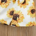thumbnail image 4 of Icvfdpl Kids Girls Summer Outfits Sunflower Ruffle Print Tops Floral Bow Shorts 2Pcs Clothes Set Breathable 6-9 Months, 4 of 4