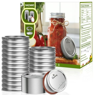 36Pcs Canning Lids with Rings Regular Mouth, Premium Mason Jar Lids with Bands/Rings for Regular Mouth Ball, Kerr Jars - Food Grade Material, 100% Fit & Airtight for Regular Mouth Mason Jars