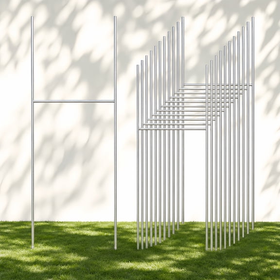 30 Pack H Frame Yard Sign Stakes, Metal Single Wire Sign Holders for 4mm or 5mm Corrugated Plastic Signs, Rust-Resistant Lawn Sign Stakes for Outdoor Use