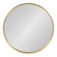 thumbnail image 2 of Kate and Laurel Travis Round Wood Wall Mirror, 21.6 Inch Diameter, Gold, Contemporary Glam Wall Décor Accent With Deep Profile and Sophisticated Finish, 2 of 7